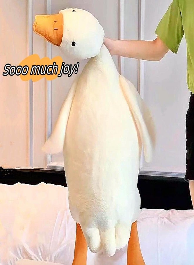 BXEBUI Giant White Goose Plush 35 in, Very Huge Fat Goose Stuffed Animal Pillow, Soft Furry Swan Hugging Pillow Gifts for Everyone (35 in) - Image 4